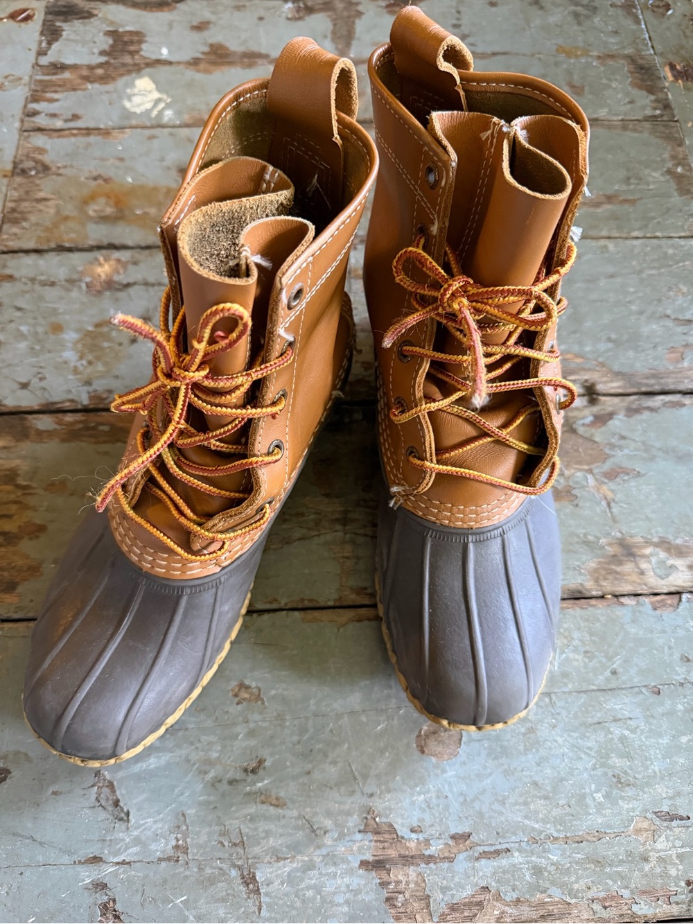 Men’s 8” Unlined Waterproof LL Bean Duck Boots in Brown